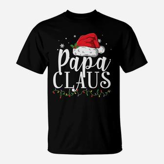 Mens Funny Papa Claus Christmas Pajamas Santa Gift T-Shirt | Crazezy