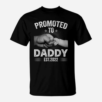 Mens Funny Promoted To Daddy Est2022 Retro New Daddy T-Shirt | Crazezy CA