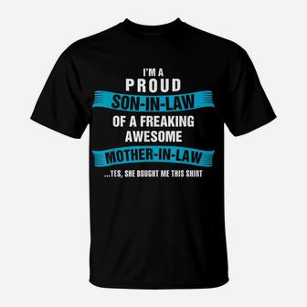Mens Funny Son In Law Birthday Christmas Awesome Mother In Law T-Shirt | Crazezy CA