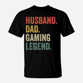 Mens Gamer Dad Funny Husband Dad Video Game Legend Father's Day T-Shirt | Crazezy