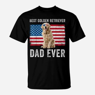 Mens Golden Retriever Dad American Flag Dog Lover Owner Christmas T-Shirt | Crazezy UK