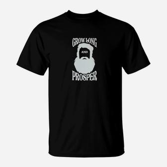 Mens Grow Long Beard And Prosper White Beard Lovers T-Shirt - Thegiftio UK