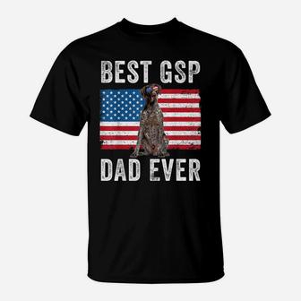 Mens Gsp Dad American Flag German Shorthaired Pointer Dog Lover T-Shirt | Crazezy