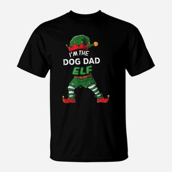 Mens I'm The Dog Dad Elf Christmas Family Matching Pajama T-Shirt | Crazezy