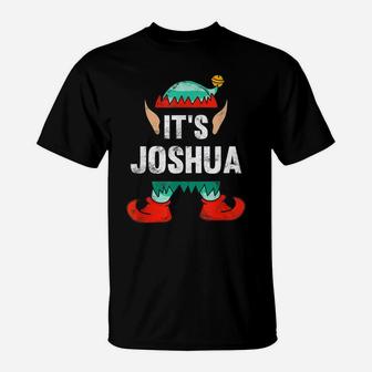 Mens It's Joshua Elf Personalized First Name Christmas Gift T-Shirt | Crazezy