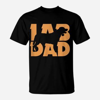 Mens Lab Dad Labrador Retriever Dog Dad Daddy Father's Day T-Shirt | Crazezy
