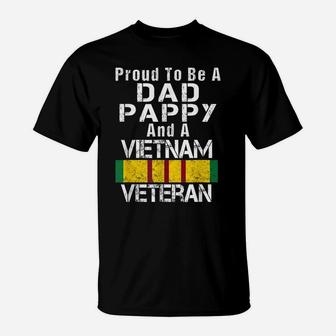 Mens Mens Proud Dad Pappy Vietnam Veteran Shirt Vintage Vet Gift T-Shirt | Crazezy DE