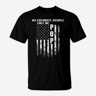 Mens My Favorite People Call Me Pop America Flag T-Shirt | Crazezy