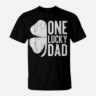 Mens One Lucky Dad Vintage St Patrick Day Gift T-Shirt | Crazezy