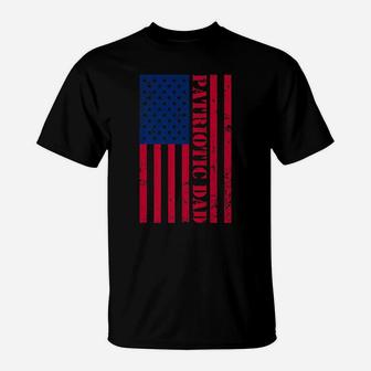 Mens Patriotic Gifts Fathers Day American Flag Patriotic Dad Gift T-Shirt | Crazezy