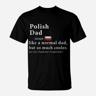 Mens Polish Dad Definition Shirt Fathers Day Gift Flag T-Shirt | Crazezy