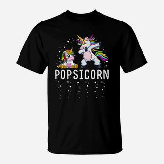 Mens Popsicorn Dabbing Unicorn Grandpa And Baby Birthday Party T-Shirt | Crazezy