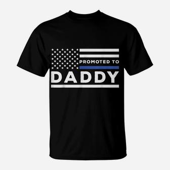Mens Promoted To Daddy Funny Police Officer Future Father Dad T-Shirt | Crazezy AU