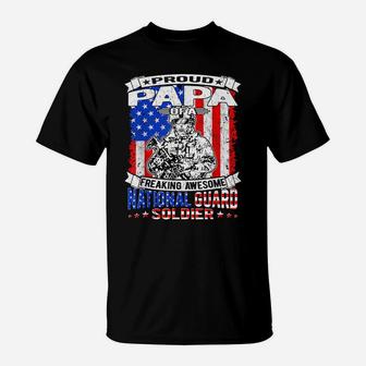 Mens Proud Papa Of A National Guard Soldier Army Grandfather Gift T-Shirt | Crazezy UK