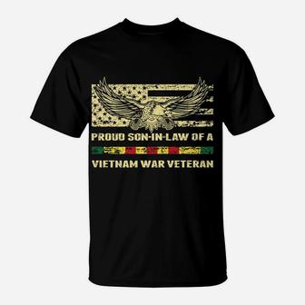 Mens Proud Son-In-Law Of A Vietnam War Veteran Vet's Family Gift T-Shirt | Crazezy