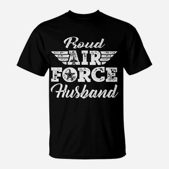 Mens Proud Us Air Force Husband Pride Military Family Spouse Gift T-Shirt | Crazezy