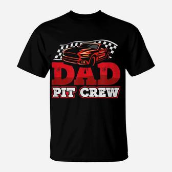 Mens Race Car Birthday Party Racing Family Dad Pit Crew T-Shirt | Crazezy