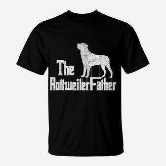 Mens Rottweiler Dad Dog Fathers Day Funny Rottie Doggie Puppy T-Shirt | Crazezy