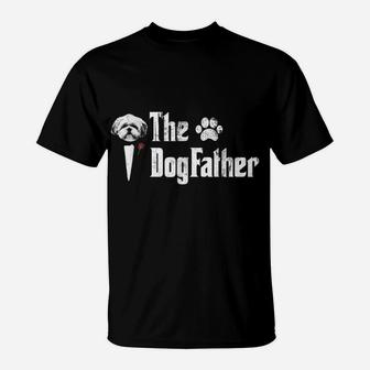 Mens Thes Dogfatherss Shih Tzu Dog Dad Tshirt Father's Day T-Shirt | Crazezy