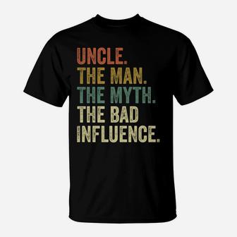 Mens Vintage Fun Uncle Man Myth Bad Influence Funny T-Shirt T-Shirt | Crazezy