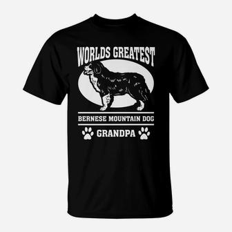 Mens Worlds Greatest Bernese Mountain Dog Grandpa T-Shirt | Crazezy