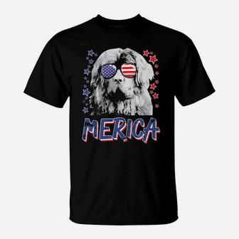 Merica Newfoundland Dog 4Th Of July Usa Gift T-Shirt - Monsterry