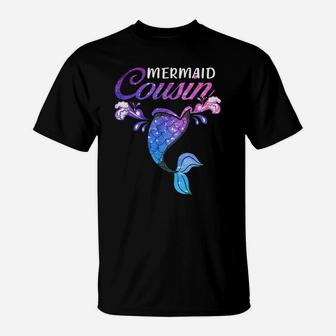 Mermaid Cousin Mermaid Birthday Party Family T-Shirt | Crazezy DE