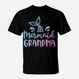 Mermaid Grandma Funny Grandmother Family Matching Birthday T-Shirt | Crazezy