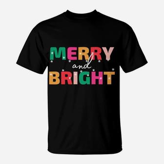Merry And Bright Winter Holiday Christmas Hannukah Kwanzaa Sweatshirt T-Shirt | Crazezy