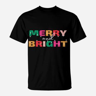 Merry And Bright Winter Holiday Christmas Hannukah Kwanzaa T-Shirt | Crazezy AU