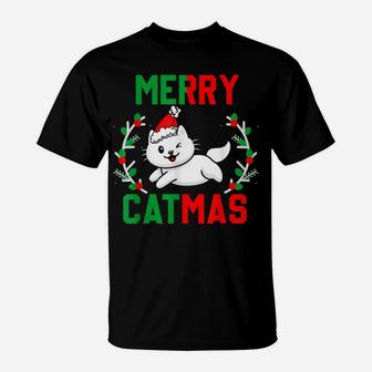 Merry Catmas Funny Pun For Cat Lovers T-Shirt | Crazezy CA