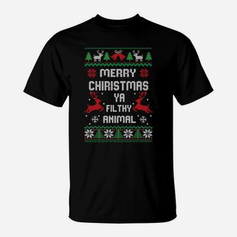 Merry Christmas Animal Filthy Ya Ugly Xmas Sweater Christmas Sweatshirt T-Shirt | Crazezy