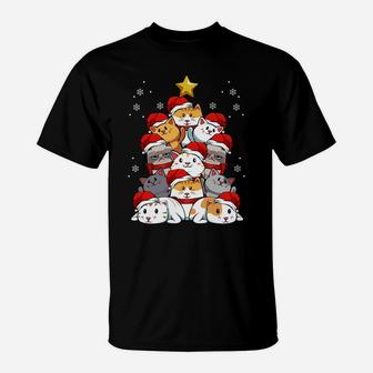 Merry Christmas Cat Kitten Tree Pet Lover Xmas Party Holiday Sweatshirt T-Shirt | Crazezy
