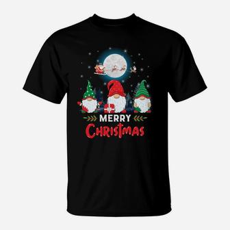 Merry Christmas Cute Gnomes Xmas Matching Pajama Santa Claus Sweatshirt T-Shirt | Crazezy CA