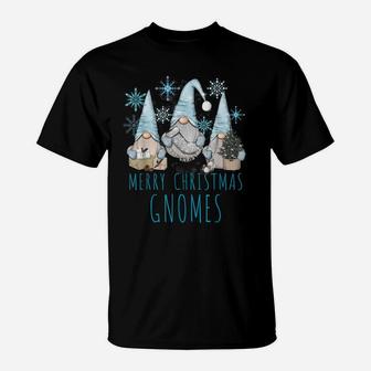 Merry Christmas Gnomies Winter Snowflake Funny Gnome Gift T-Shirt | Crazezy CA