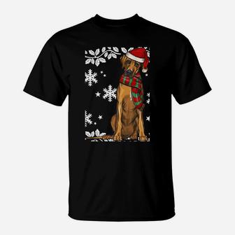 Merry Christmas Ornament Rhodesian Ridgeback Xmas Santa Sweatshirt T-Shirt | Crazezy AU