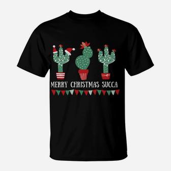 Merry Christmas Succa Cactus Succulents Plants Gift Sweatshirt T-Shirt | Crazezy