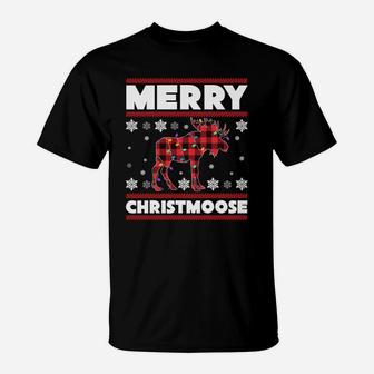 Merry Christmoose Sweatshirt Funny Moose Christmas Gifts T-Shirt | Crazezy