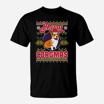 Merry Corgmas Ugly Christmas Corgi Dog Sweatshirt T-Shirt | Crazezy