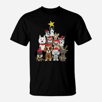 Merry Dogmas Cute Dog Xmas Christmas Tree Sweatshirt T-Shirt | Crazezy UK