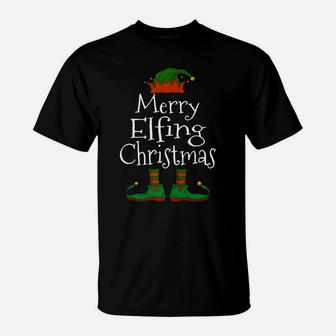 Merry Elfing Christmas Elf Family Matching Funny Christmas T-Shirt | Crazezy