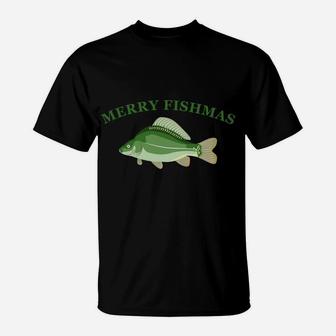 Merry Fishmas Fishing Christmas Fish Funny Gift T-Shirt | Crazezy UK
