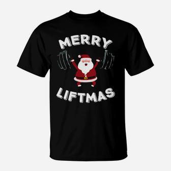 Merry Liftmas Swole Santa Claus Merry Liftmas T-Shirt - Monsterry