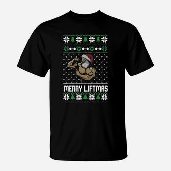 Merry Liftmas Vintage Santa T-Shirt - Monsterry AU