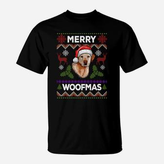 Merry Woofmas Ugly Sweater Christmas Labrador Lover Gift Sweatshirt T-Shirt | Crazezy