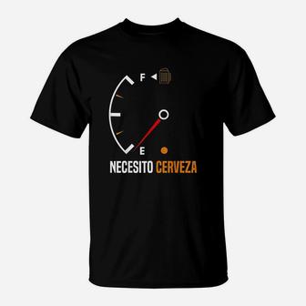 Mexican Beer Necesito Cerveza Cool Funny Sayings T-Shirt | Crazezy