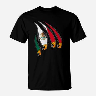 Mexico Patriotic American Eagle Claws With Mexican Flag T-Shirt | Crazezy DE