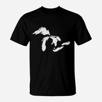 Michigan Map Great Lakes Midwest Mitten Vintage Gift T-Shirt | Crazezy AU