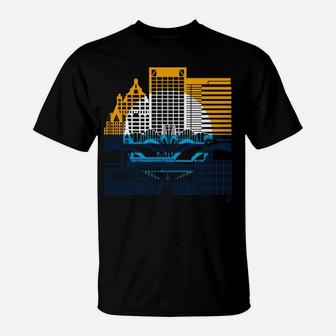 Milwaukee Skyline Squared Milwaukee People's Flag Design T-Shirt | Crazezy CA