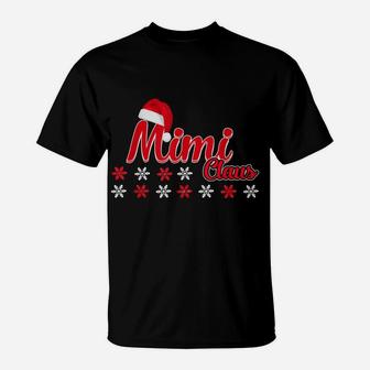 Mimi Claus Matching Family Christmas Pajamas Gifts T-Shirt | Crazezy